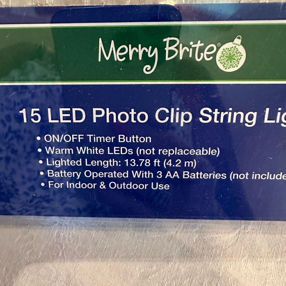 String Lights 15 LED Photo Clip Christmas Tree - Picture 4 of 5